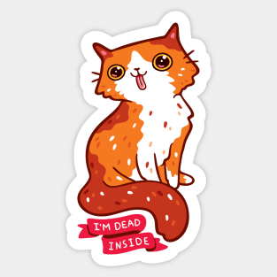 Dead Inside Cat Sticker